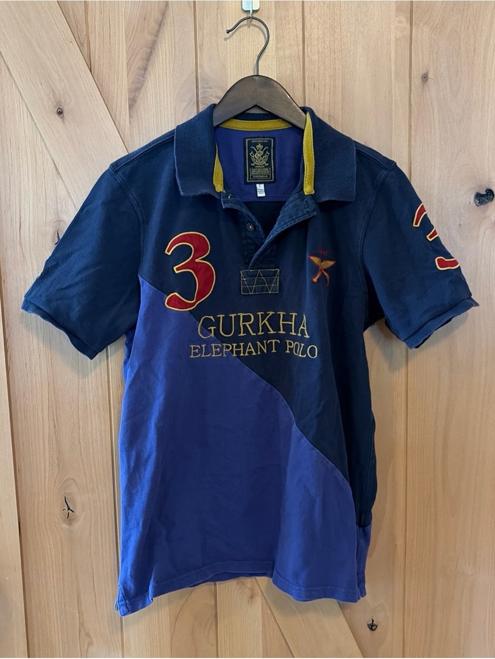 Joules Polo Shirt Men's L Blue Colorblock Gurkha Elephant Polo Preppy